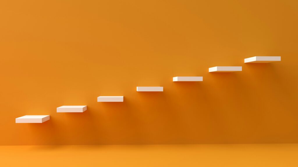 Steps leading up a wall
