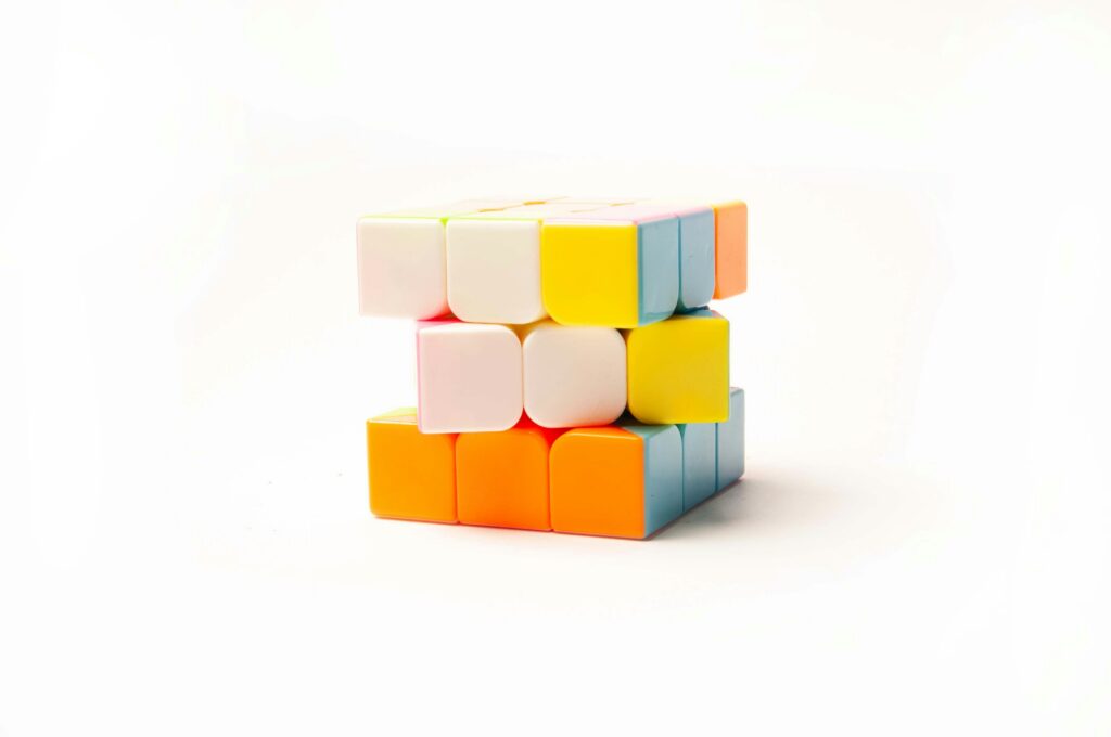 A stack of colourful blocks sitting on top of each other