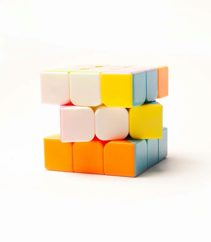 A stack of colourful blocks sitting on top of each other